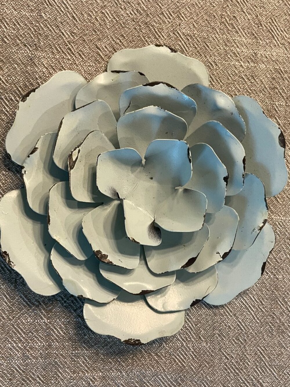 Metal Blue Rustic Hanging Flower Decor 5.5"